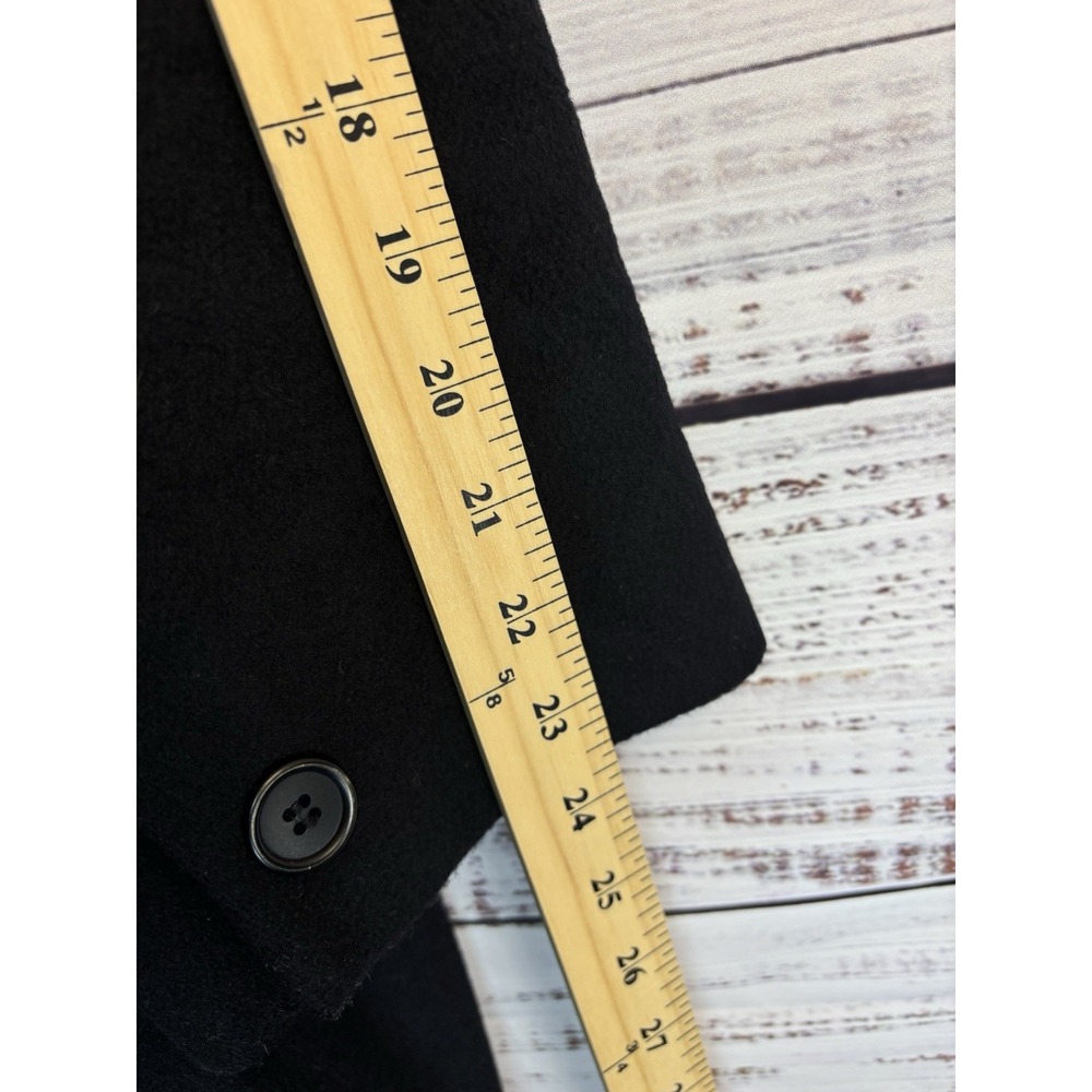 Vintage Pea Coat Forecaster of Boston Size L Black Wool Blend Double Breasted - Picture 9 of 14